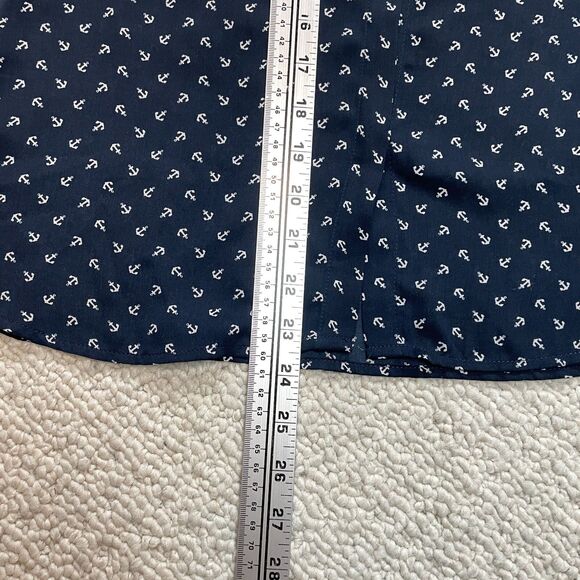 Banana Republic Blouse Top Womens 2 Navy Blue Nautical Sleeveless Button Up - Picture 10 of 11